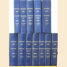 Lex. Legislazione italiana, aa. LXXVII-LXVIII, 1991-1992, annate complete, 12 tomi