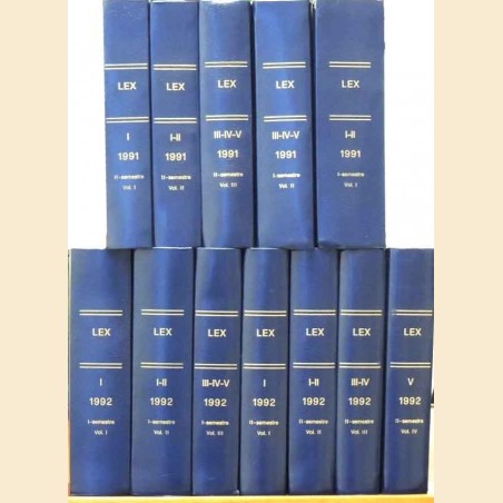 Lex. Legislazione italiana, aa. LXXVII-LXVIII, 1991-1992, annate complete, 12 tomi